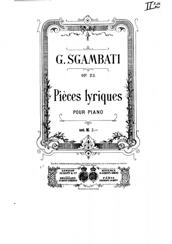 Sgambati - Pièces lyriques - Score