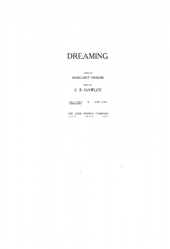 Hawley - Dreaming - Version for High Voice - Score