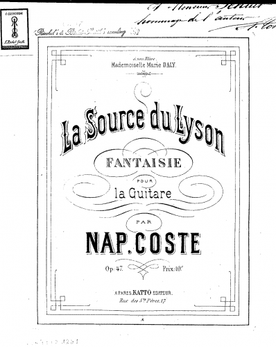 Coste - La source du Lyson (Fête villageoise) - Score
