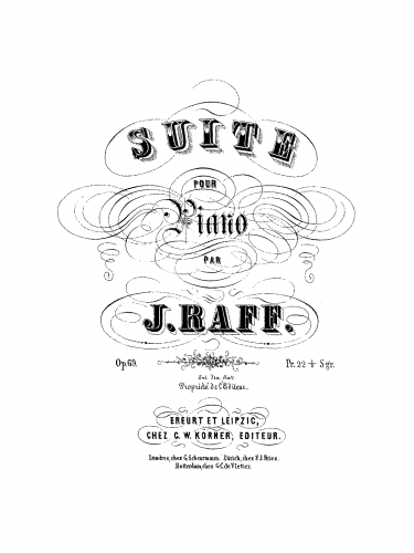 Raff - Suite No. 1 in A minor for Piano, Op. 69 - Score