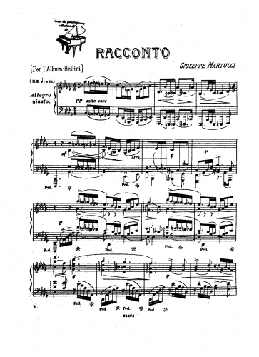 Martucci - Racconto (per l'Album di Bellini), Op. 37 - Score