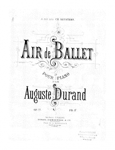 Durand - Air de ballet - Score