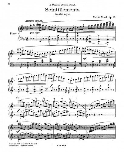 Staub - Scintillements, Op. 15 - Score