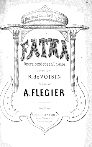Flégier - Fatma - Vocal Score - Score