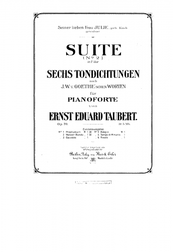 Taubert - Suite No. 2 - Score
