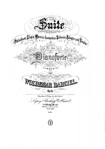 Bargiel - Suite No. 2 for Piano - Piano Score - Score