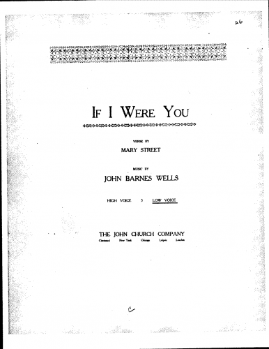 Wells - If I Were You - Score