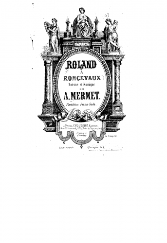 Mermet - Roland à Roncevaux - For Piano Solo (Bizet) - Score