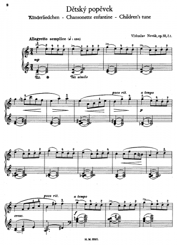 Novák - Youth Suite, Op. 55 - Score