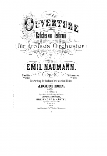 Naumann - Käthchen von Heilbronn, Overture, Op. 40 - Score