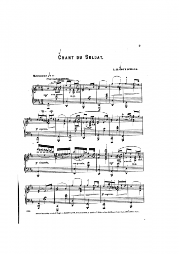Gottschalk - Chant du Soldat - Score