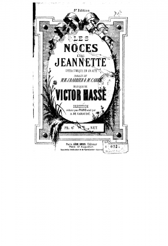 Massé - Les noces de Jeannette - For Piano solo (Garaudé) - Score