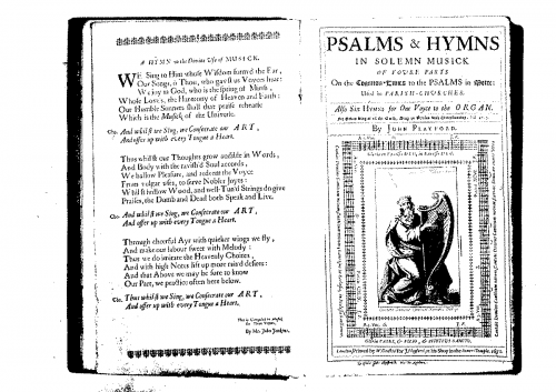 Playford - Psalms & hymns in solemn musick of foure parts on the common tunes to the psalms in metre. - Score