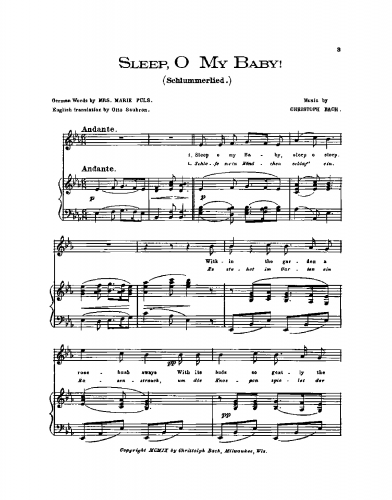 Bach - Sleep O My Baby - Score