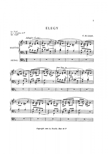 Lloyd - Elegy - Organ solo