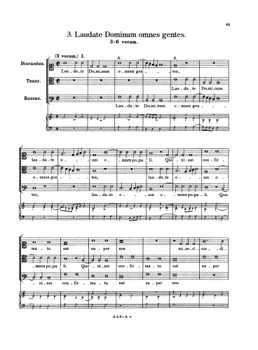 Senfl - Laudate Dominum, omnes gentes - Scores and Parts - Score