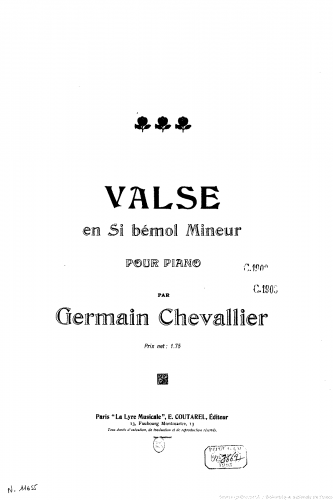 Chevallier - Valse en Si bémol mineur - Score