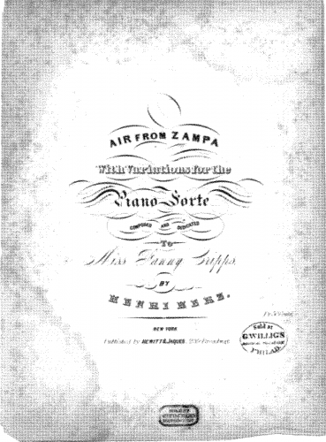 Herz - Variations on the Air from Harold's Zampa - Score