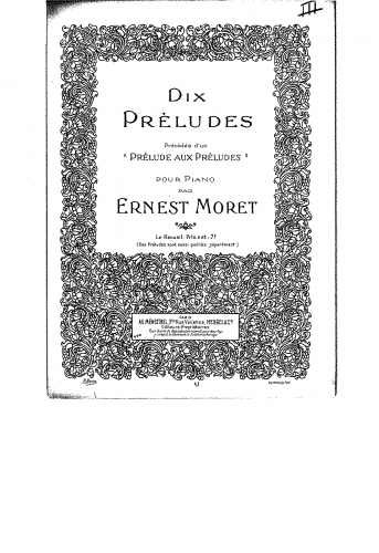 Moret - 10 Préludes - Score