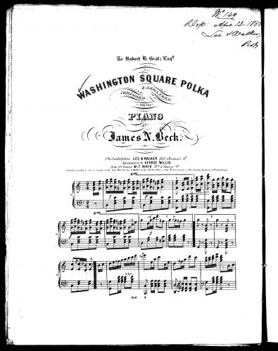 Beck - Washington Square Polka - Score