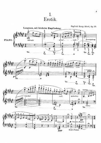 Karg-Elert - 4 Piano Pieces, Op. 23 - Score