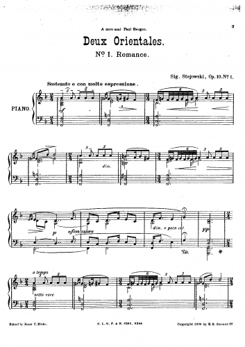 Stojowski - 2 Orientales, Op. 10 - Score