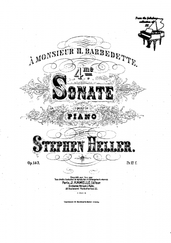 Heller - Piano Sonata No. 4, Op. 143 - Score