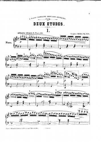 Heller - 2 Etudes, Op. 151 - Score