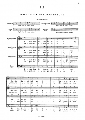 Costeley - Esprit doux de bonne nature - Score