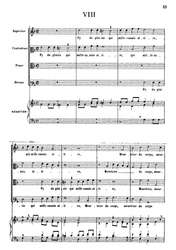 Costeley - Fy du plaisir qui mille ennuis attire - Score