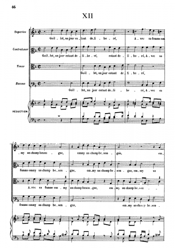 Costeley - Guillot, un jour estant deliberé - Score