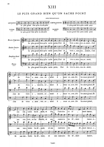 Costeley - Le plus grand bien quâon sache point - Score