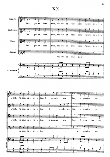 Costeley - Puis que ce beau mois - Score