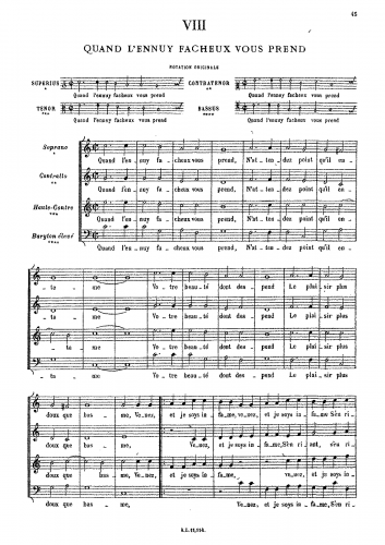 Costeley - Quand lâennuy facheux vou prend - Score