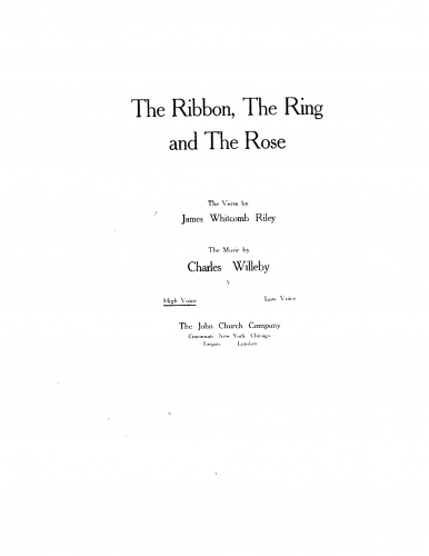 Willeby - The Ribbon, the Ring and the Rose - Score