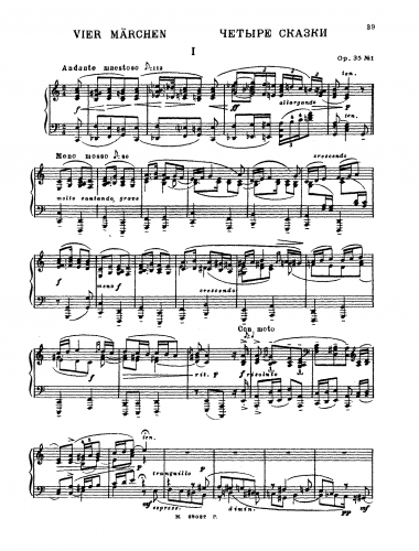 Medtner - Chetyre skazki Op. 35 - Score