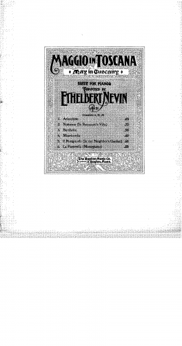 Nevin - May in Tuscany - Piano Score - Score