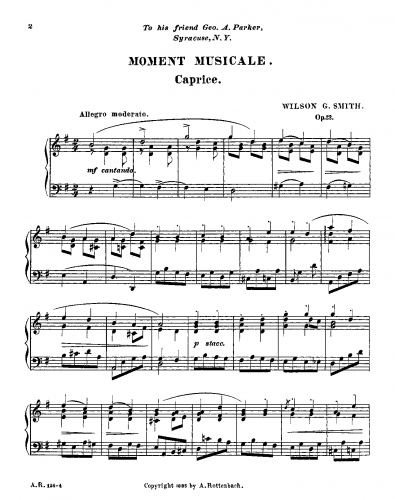 Smith - Moment Musicale, Op. 13 - Score