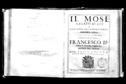 Colonna - Il Mosè legato di Dio - Libretti - Complete Libretto