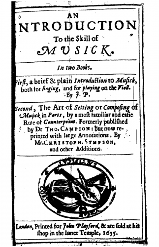 Playford - An introduction to the skill of musick - Complete Books