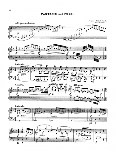 Bach - Fantasie and Fugue - Score