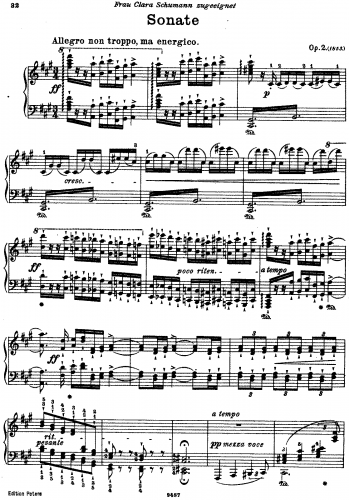 Brahms - Piano Sonata No. 2 in F# minor - Score