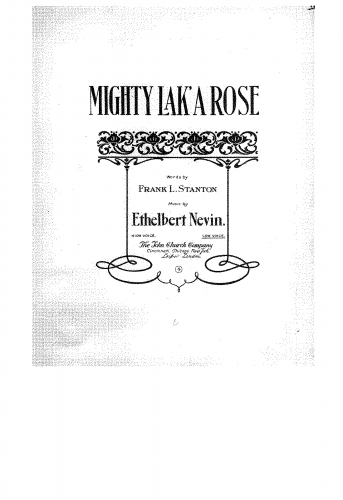 Nevin - Mighty lak a rose - Score