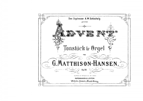 Matthison-Hansen - Advent, Op. 28 - Score