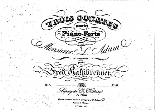 Kalkbrenner - 3 Piano Sonatas - No. 3 in G Major