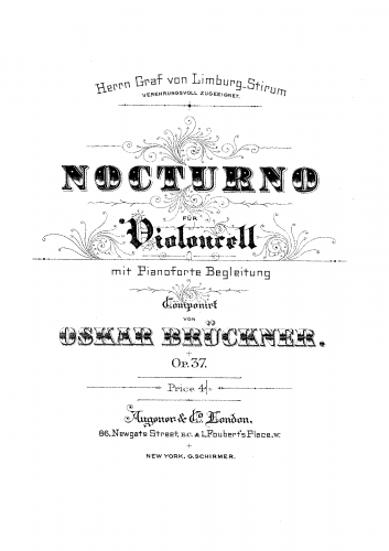 Brückner - Nocturno, Op. 37 - Piano Score and Cello Part