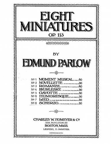 Parlow - 8 Miniatures, Op. 113 - No. 8 Scherzo