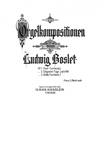 Boslet - Große Fantasie, Op. 7 - Score
