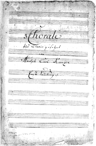 Kunzen - 3 Chorale fuers Clavier gesetzet - Score