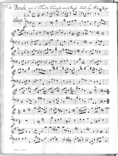 Ruge - Flute Sonata in G major - Scores and Parts - Score